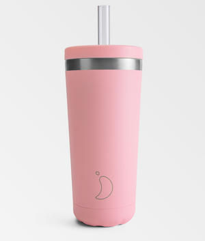 Pink Straw Coffee Cup