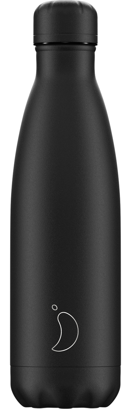 Chilly's Bottles Monochrome All Black | Reusable Water Bottles