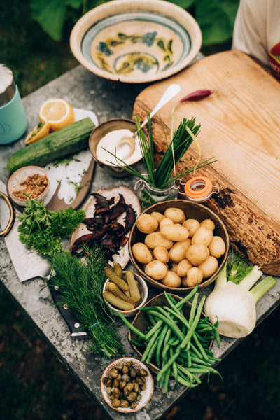 Herby Potato Salad with Crispy ‘Bacon’ Bits