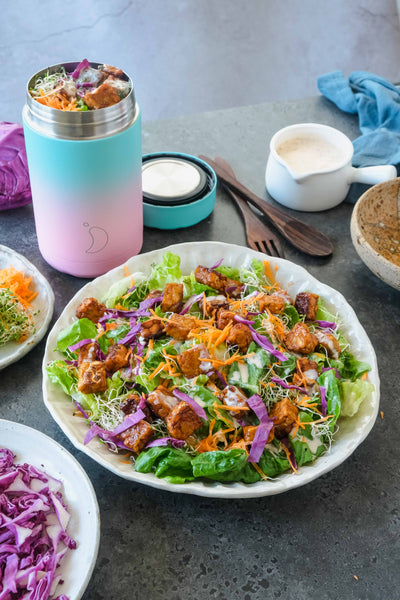 BBQ Tempeh Salad with Sriracha Ranch Dressing