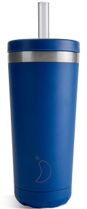 Blue Straw Coffee Cup