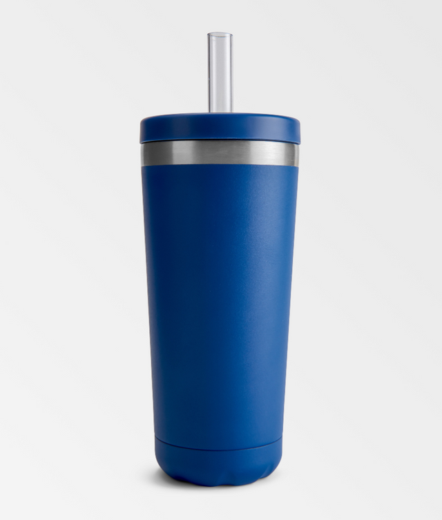 Blue Straw Coffee Cup